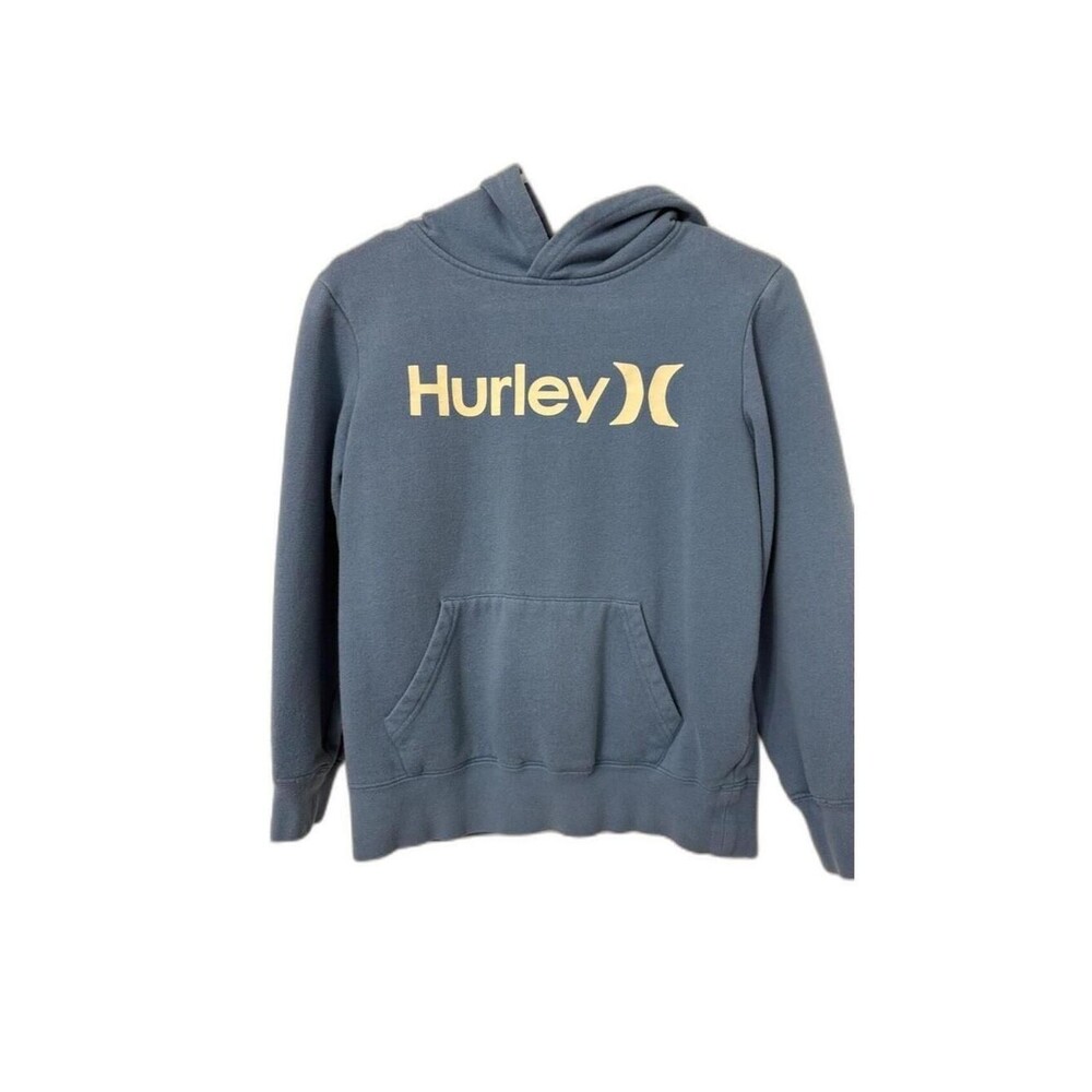 Hurley Kid's Blue and White Hoody Size LG